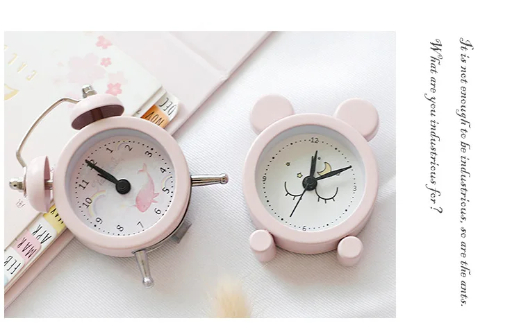 Cute Cartoon Mute Simple Bedroom Mini Loud Table Clock Alarm Table Student Bedside Creative Children Small Alarm Clock