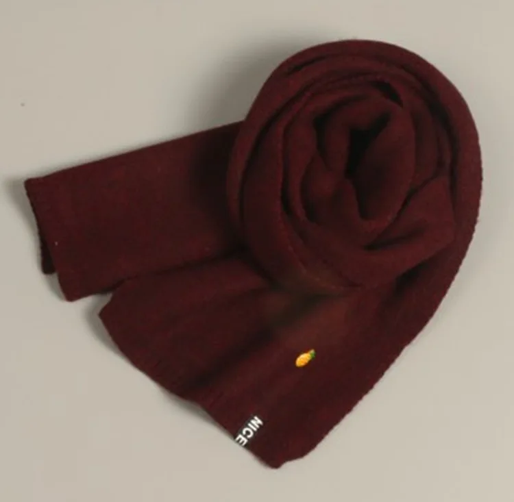Зимний детский кашемировый шарф, мягкий теплый зимний шарф для мальчиков и девочек, детский длинный кашемировый шарф - Цвет: Wine red