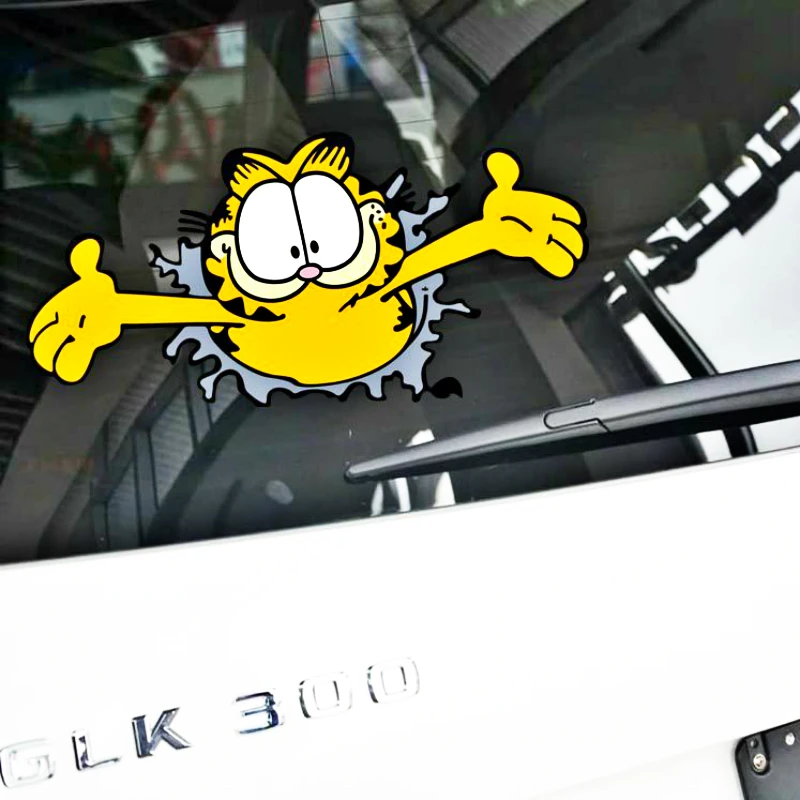 Забавная Автомобильная наклейка Volkrays Garfield аксессуары мультяшная украшение для