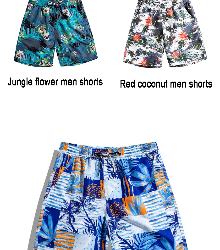 New Print English Boat Beach Shorts Loose Men Women Thailand Couple Bathing Suits Quick Dry Beach Surf Large Size Shorts Men