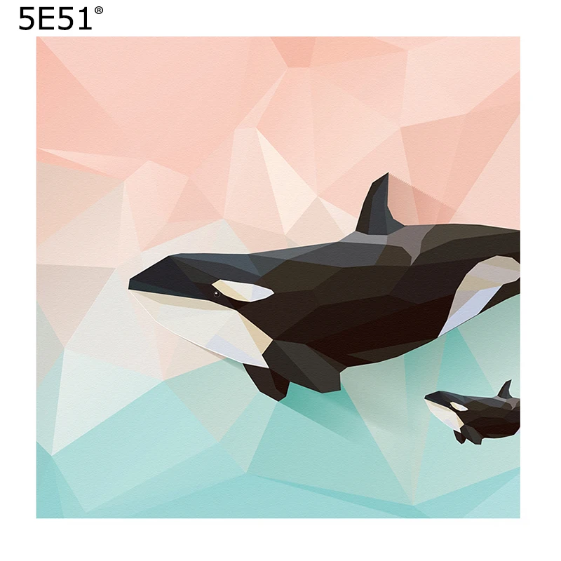 Japanese furoshiki polyester 100% / Japan classic Tradition Killer whale printed 90cm Many Uses | Дом и сад