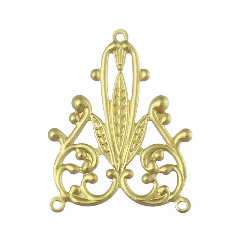 

DoreenBeads Copper Connectors Findings Ear Of Wheat Light Golden Pattern Pattern 29mm(1 1/8") x 22.5mm( 7/8"), 2 PCs
