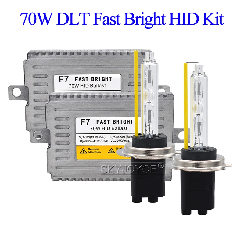 SKYJOYCE 70W Xenon H7 HID Kit 5500K H1 H7 H3 HB3 H11 9012 D2H Car Headlight Bulb AC 12V 70W Fast Bright DLT F7 Ballast Xenon Kit (7)