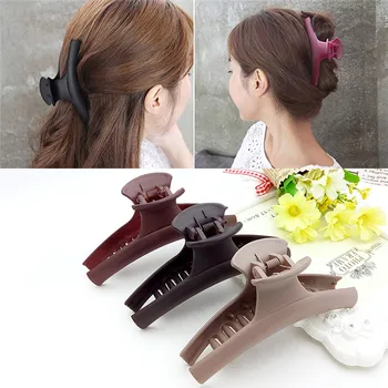 

2019 1PC Korean Version of The Simple Large Solid Color Frosted Acrylic Grab Hairpin Hairpin Hair Plate Hair Jewelry Headdress