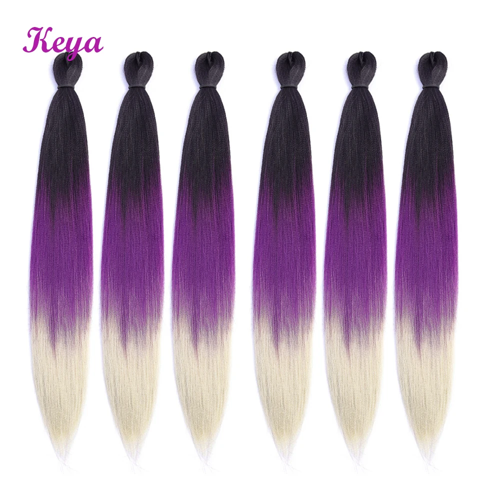 

Easy Braids Pre-stretched EZ Braiding Hair 6 PCS/Pack Yaki Jumbo Braids Synthetic Hair Extensions 24 Inch Low Temperature Fiber