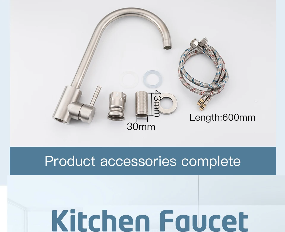 Frap Stainless Steel Kitchen Faucet Hot& Cold Water 360 Rotate Oatmeal Mixer Faucet for Kitchen Torneira Cozinha Y40107/-1