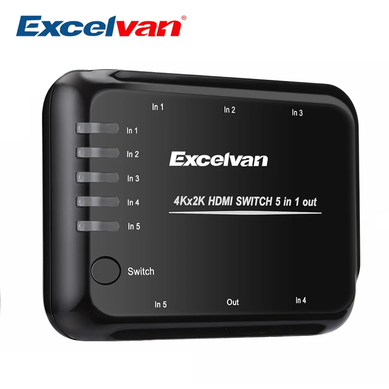 VK-TC06 HDMI переключатель 5 в 1 выход с ИК беспроводной дистанционный сплиттер Box Switcher