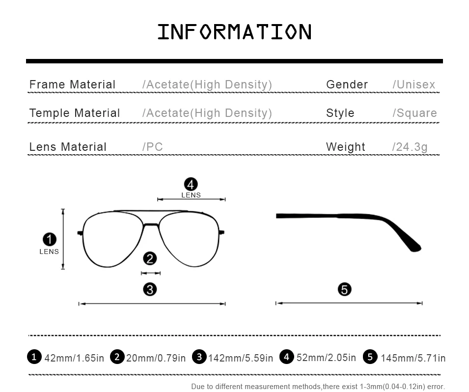 Acetate Eyeglasses Frame Men Square Prescription Glasses New Men's Male Myopia Optical Frames Clear Spectacles Eyewear 9114