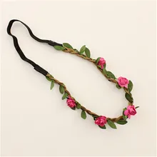 Rosered tiara noiva hair accessories tiara For Women Bridal Bohemia Beach Flower Hair bands Bijoux Jewelry accesorio para pelo