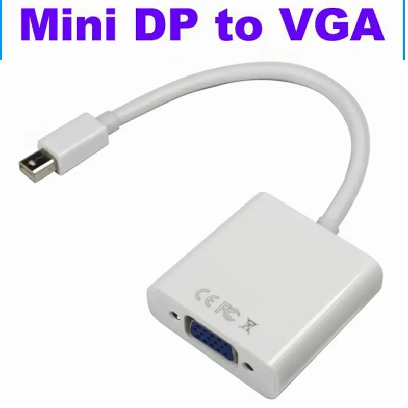 

100pcs/lot* mini DP to VGA 17mm Thunderbolt Mini DisplayPort DP to VGA Converter Cable Adapter For Apple Macbook Mac Pro Air