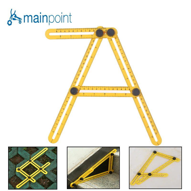 

Mainpoint Folding Feet Adjustable Four-sided Ruler All Angle Accurate Measuring Instrument Builders Handymen Engineer