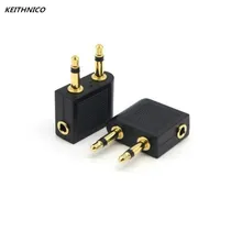 2 шт позолоченный 3,5 мм штекер-гнездо Аудио Адаптер Самолет Авиакомпания полёт адаптер наушники