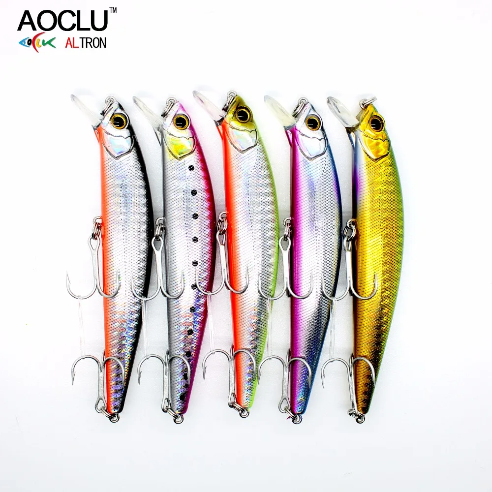 AOCLU воблеры, супер качество, 5 цветов, 11 см, 23 г, жесткая приманка, блесна, приманка для рыбалки, приманки для пресной соленой воды, 4# VMC крючки