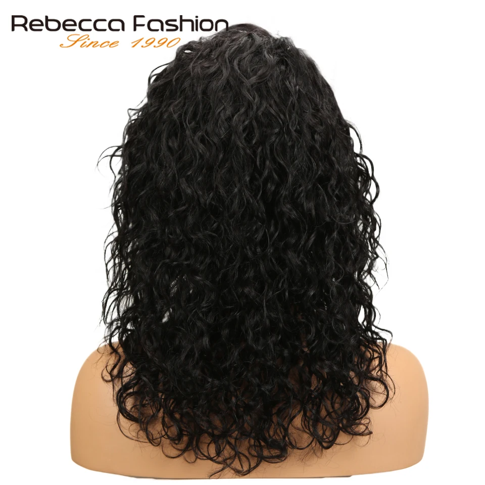 Rebecca Water Wave Human Hair Lace Wigs For Black Women L Part Peruvian Remy Hair Natural Wave Lace Wig 16 Inch Free Shipping