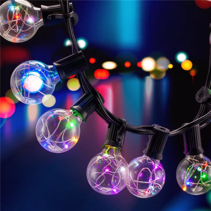 

Outdoor 5.5M 25LED G40 bulbs Copper LED string light Waterproof for Street Garden Patio Christmas decoration EU/US plug CF330