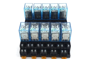 

10Pcs Relay MY2NJ 12V DC Small relay 5A 8PIN Coil DPDT With Socket Base