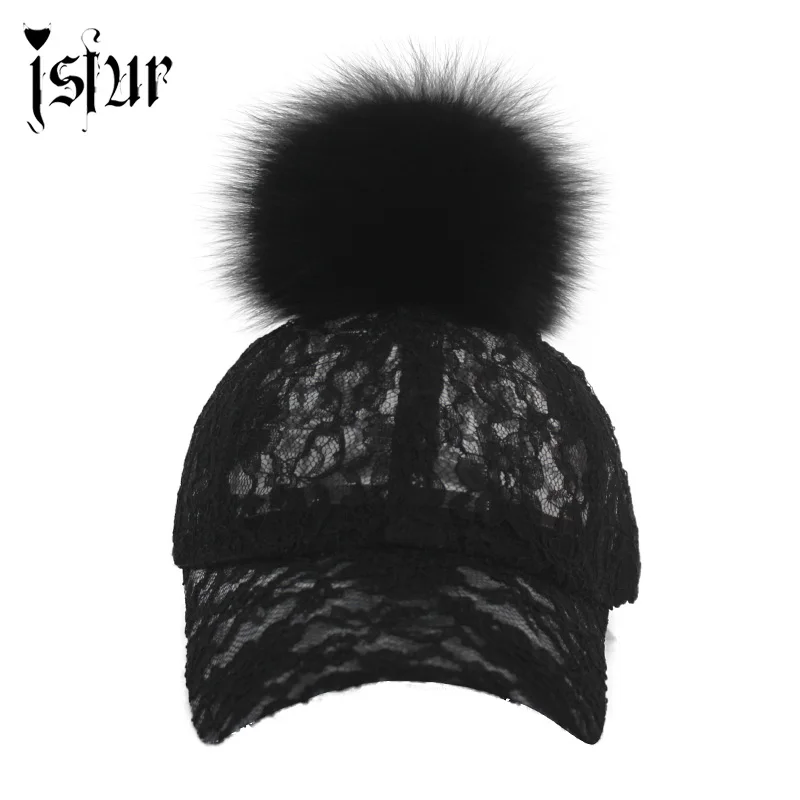 뜨거운 레이스 꽃 시원한 여름 snapback 실제 무성한 여우 모피 