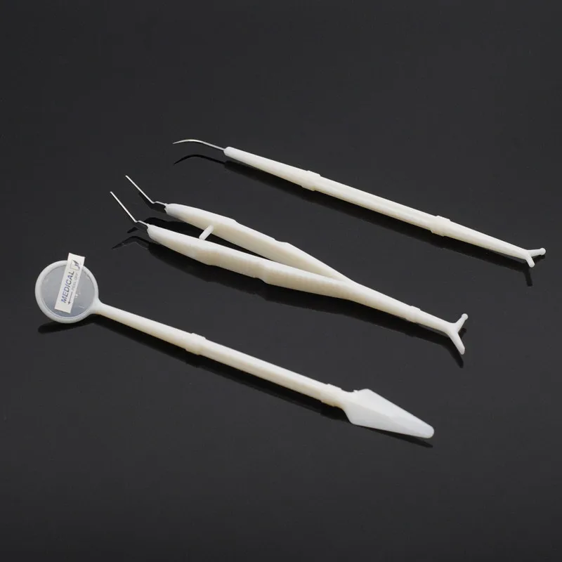 

Disposable Mouth Mirror Forceps Probe Dental Lab Tools Equipment Kit 3pcs/Bag
