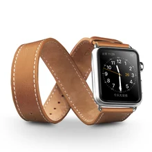 QIALINO Genuine Leather Strap for iWatch Sports Stainless Steel Pin Buckle Watchband for Apple watch 38mm 42mm Series 2 Series 1