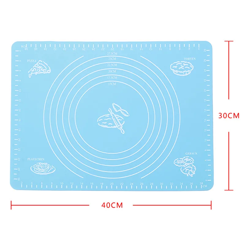 Силиконовые коврики для выпечки инструменты помадка торт тесто для пиццы антипригарный производитель держатель рулонные Кондитерские доски коврик для резки кухонные гаджеты - Цвет: Blue