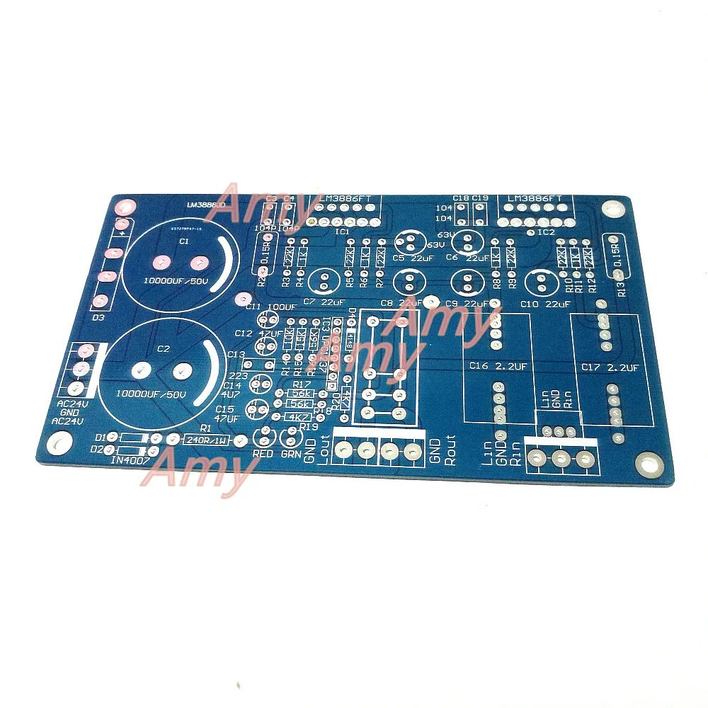 LM3886 двухканальный+ динамик Защита без тока звук без шума Звук PCB Усилитель мощности доска