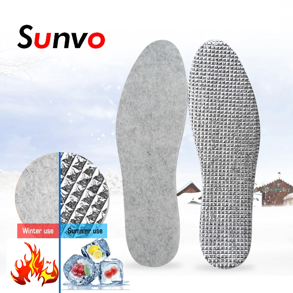Sunvo ورأى الألومنيوم احباط النعال لفصل الشتاء والصيف الدافئة الصوف للماء حذاء منصات مريحة مزيل العرق إدراج للرجال النساء