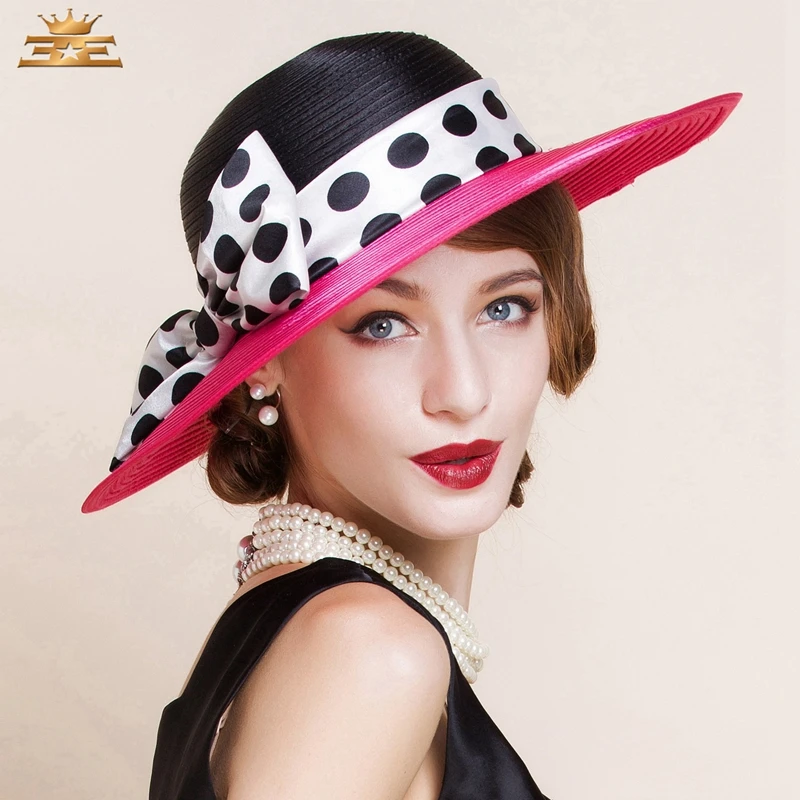 Ladies' Fashion Summer Polyester With Bowknot Bowler/Cloche church Hat Women's Summer new