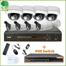 8ch сети PoE видео безопасности Системы(NVR комплект)-8 1mp POE всепогодный ip-камер 65ft Ночное видение, 2 ТБ HDD+ 8-портовый коммутатор PoE