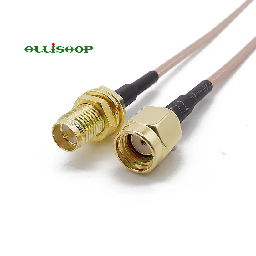 2PCS RF coaxial Coax Assembly SMA Male Right Angle to SMA Female for FPV WiFi 3G 4G Antenna SMA Extension Cable 6 inch Cable