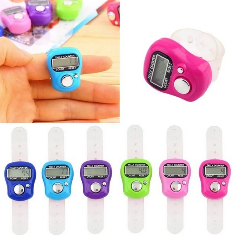 

Digital Counter Ring Tally Compact Electronic Counter Manual Counting Random Color High Quality Finger Counter Drop Shipping