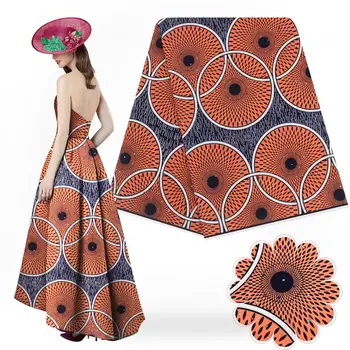 

2017 latest 100% cotton wax with stone African printed block ankara wax fabric for party african fabric with H17083001