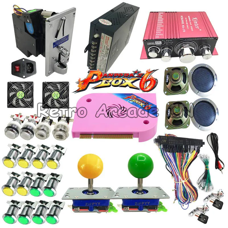 Полный Комплект Аркады с 3D Pandora Box 6 PCB 1300 в 1 плата Jamma жгут монета акцептор джойстик