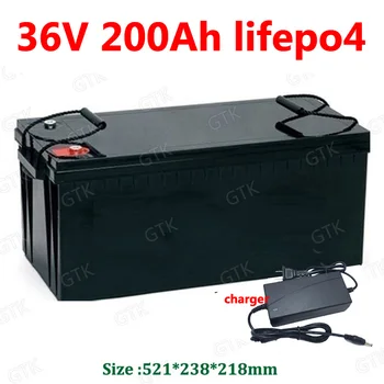 

GTK waterproof lithium 36V 200AH lifepo4 battery for 3000W Photovoltaic energy storage bicycle scooter bike boat +10A Charger