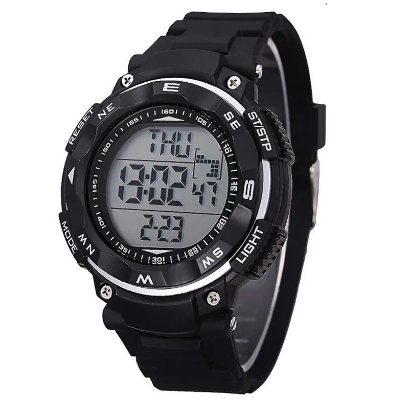 

Attractive Fashion New Waterproof Digital LED Quartz Watch Alarm Date Sports Wrist Watch Black High Quality Watch Men reloj
