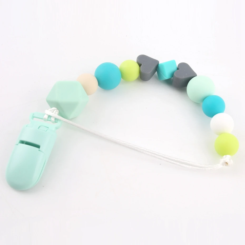 

Let's make 1PC Gift Dummy Handmade Pacifier Chain Holder Silicon Diy Beads Baby Teether Nipple Feeding Kid Garment Clip