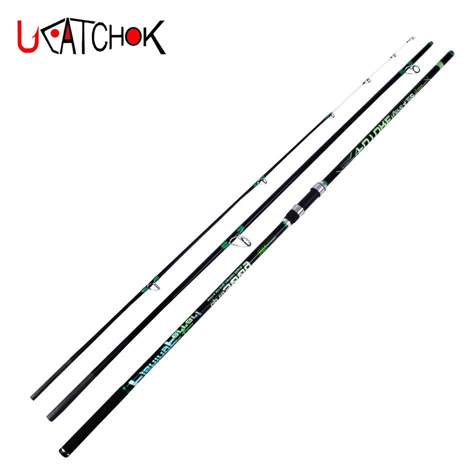 

wholesale 2pcs/pack 4.2M 300g Casting Weight 3sections surfcasting rod carbon fiber beach long casting far shot fishing rods