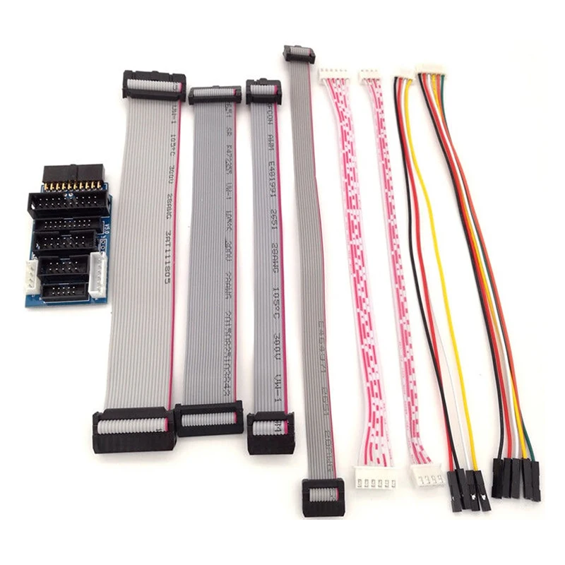 

For JLINK V8 V9 Adapter Plate JTAG to SWD Multi-function for ULINK2 STLINK V2 Multi-function Switching Board 2.54 Flat Cable