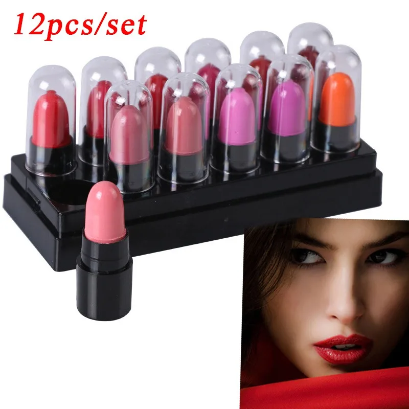 

Sexy Waterproof Matte Lipstick Lip Kit Makeup Maquiagem Labiales Matte Lip Liquid Lipstick Beauty 12PCS Brand Moisturizing