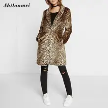Зимнее женское леопардовое пальто средней длины, меховая куртка s, элегантные теплые пальто, утолщенная модная верхняя одежда, куртка из искусственного меха, новинка, S-XXL
