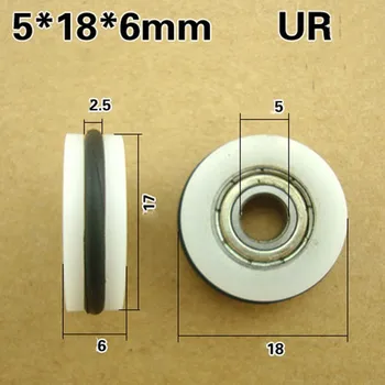 

Free Shipping 10pcs 5*18*6 rubber sliding roller wheel low noise o ring type roller LOW NOISE ROLLER