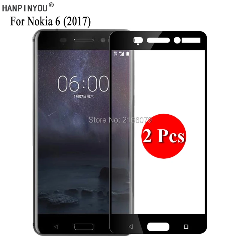 2 шт./лот для Nokia 6 (2017) TA-1000 TA-1003 5 дюйма полное покрытие защита экрана закаленное