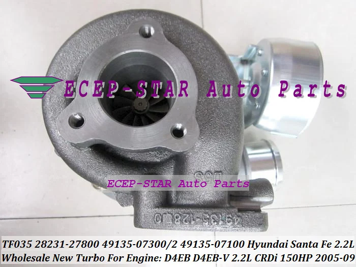 TF035 28231-27800 49135-07302 49135-07300 49135-07100 Turbo Turbocharger For HYUNDAI Santa Fe 2.2L CRDi 2005-09 D4EB D4EB-V 150HP (6)