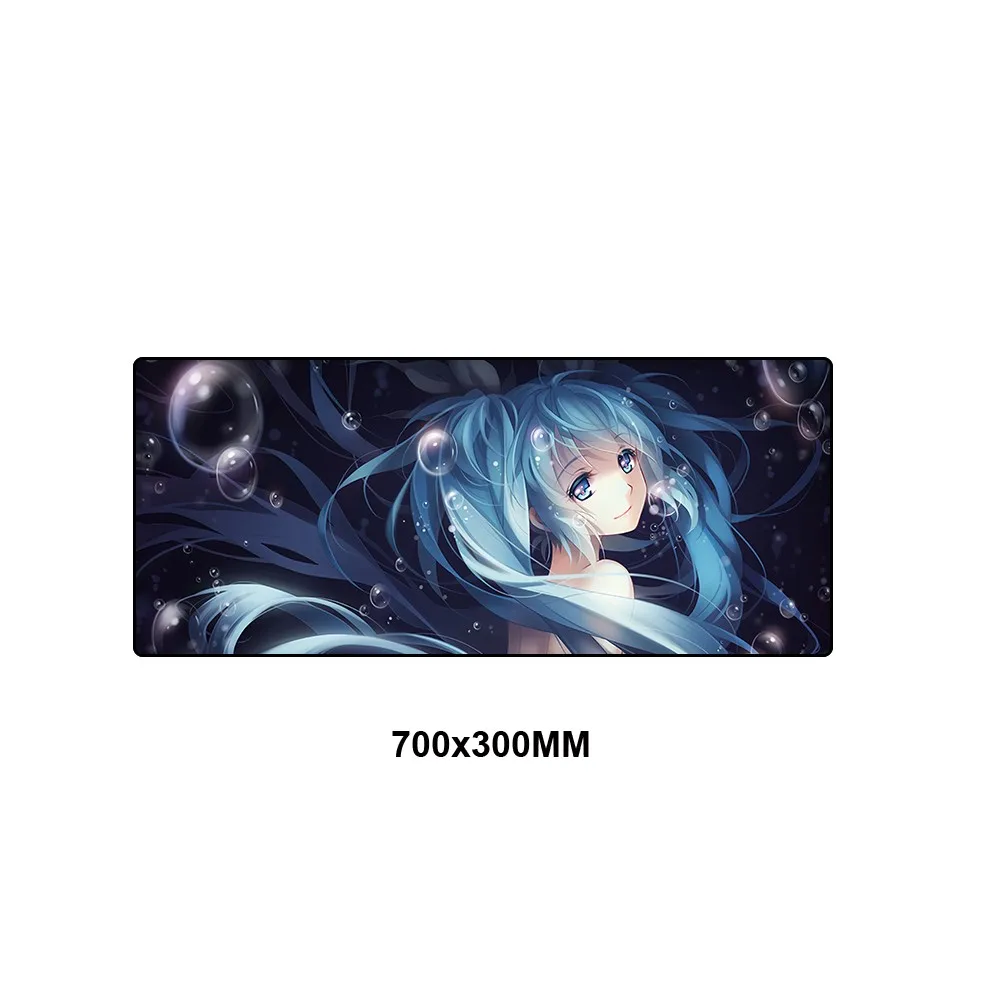 70x30cm XL Lockedge Large Gaming Mouse Pad Computer Gamer Anime Rubber Pad Keyboard Mouse Mats Desk Mousepad for PC Hatsune Miku - Цвет: CYWL-020