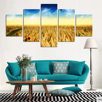 

5 Panel Modern Pastoral Painting HD Picture Canvas Art Home Decor Living Room No Frame Grand Scenery cuadros lienzos decorativos
