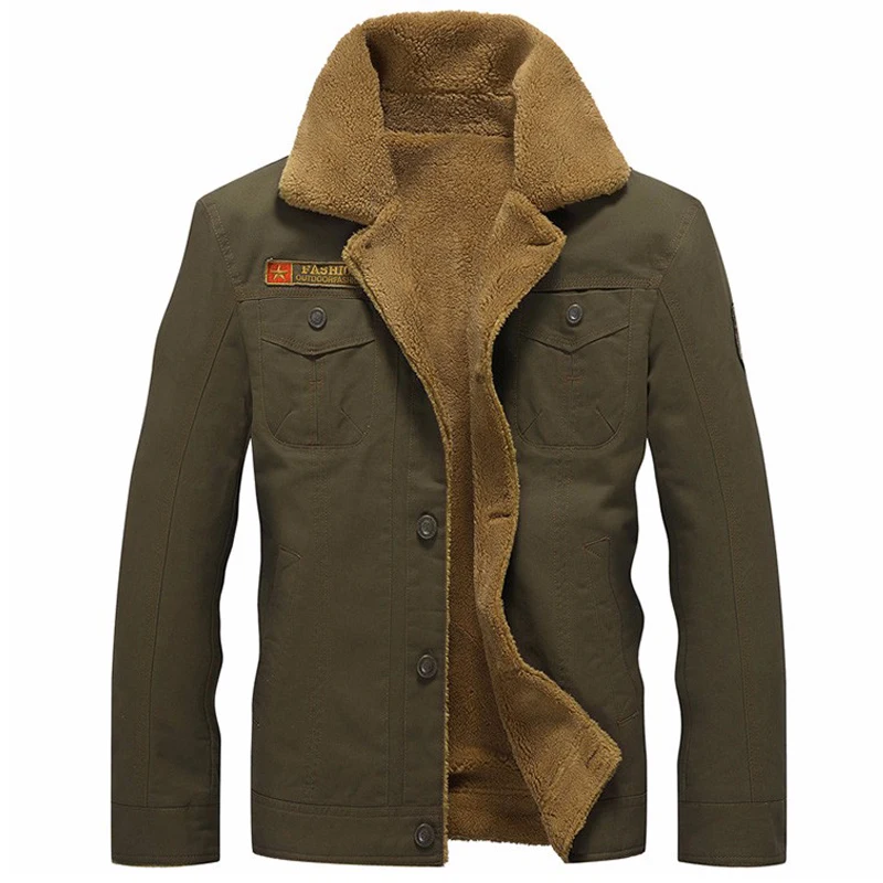 

Winter Jacket Men Military Outerwear Tactical Air Force Pilot Bomber Jackets Mens Fur Collar Jeans Coats Jaqueta Masculino 5XL