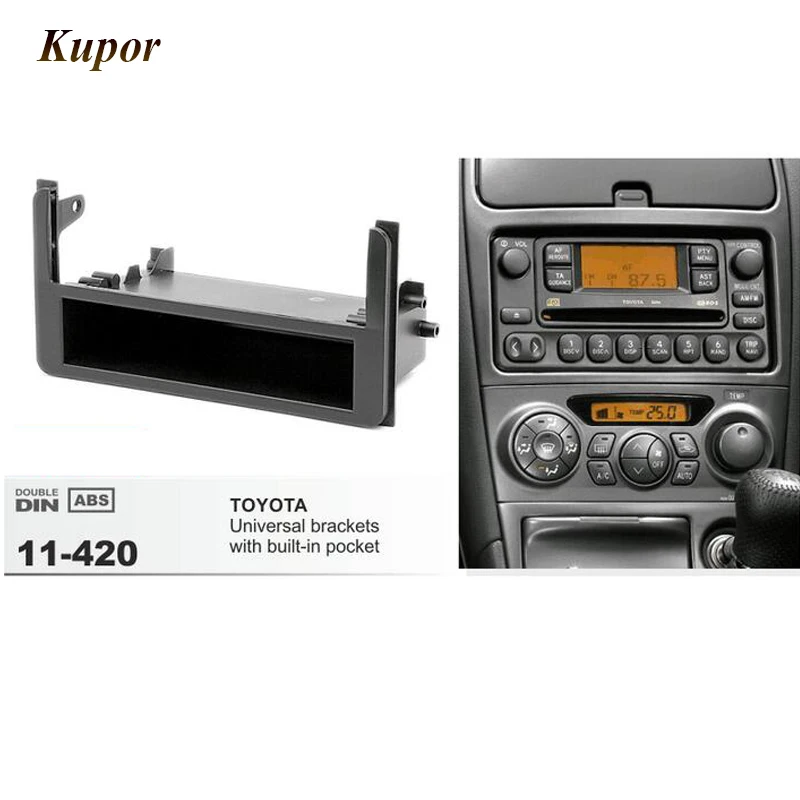 

11-420 Car Radio Fascia for TOYOTA Universal side brackets with built-in Stereo Fascia Dash CD Trim Installation Frame Kit
