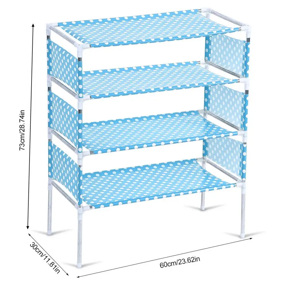 3/4/5/6 яруса простота сборки обуви стойки хранения шкаф с полками Экономия пространства Организатор - Цвет: 4 Tier Blue
