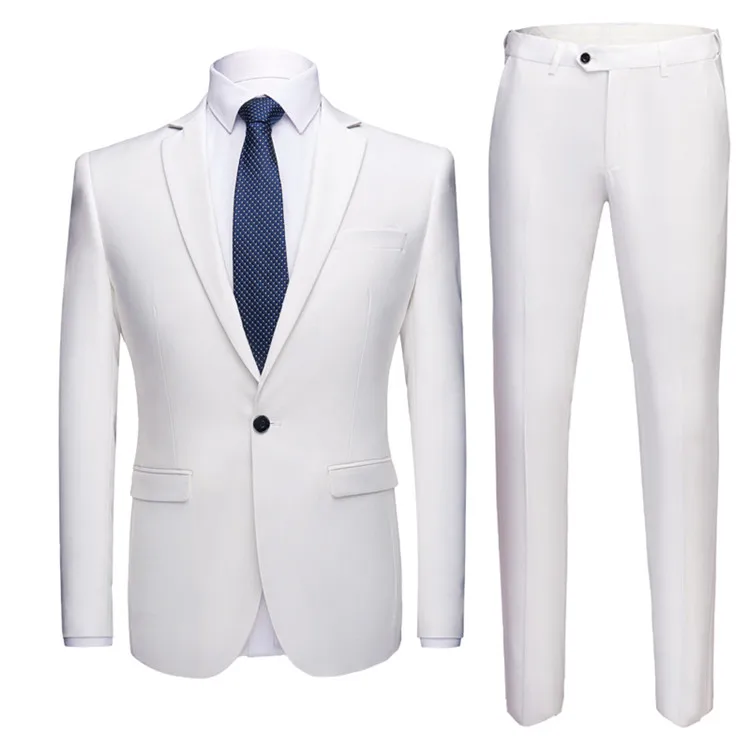 Мужской деловой костюм высокого класса для свадебной вечеринки, профессиональный костюм жениха, 2 комплекта, пальто+ брюки, разноцветный Блейзер большого размера, S-6XL