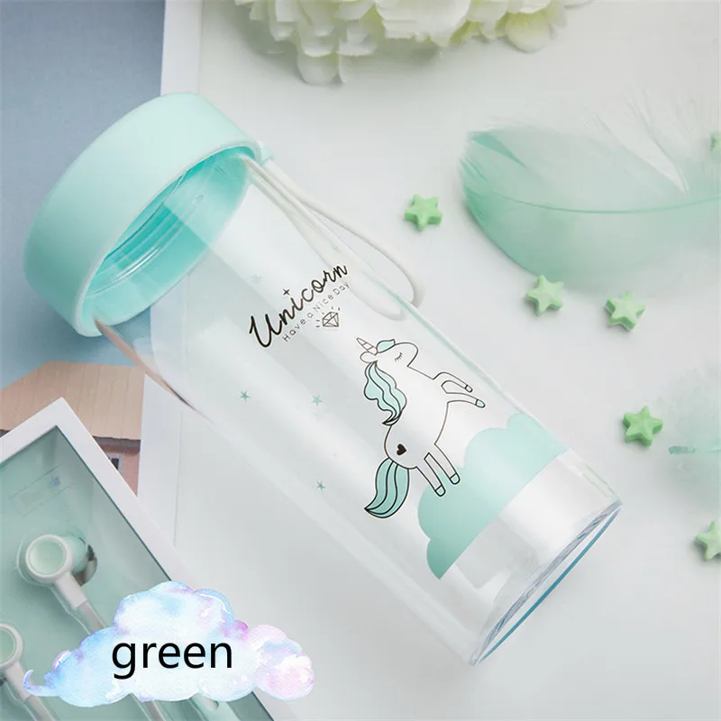 450ml Cartoon Unicorn Water Bottle Baby Shower Drink Bottle Botella