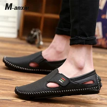 M-anxiu/мужские сандалии ручной работы в британском стиле для отдыха; коллекция года; сезон лето; модная повседневная обувь без шнуровки; обувь на плоской резиновой подошве; светильник